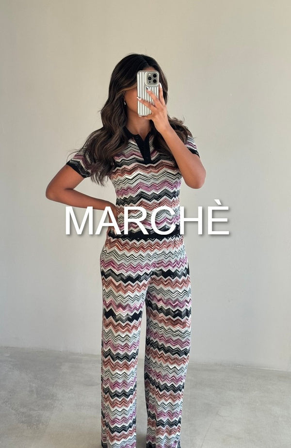 STRIPED TOP + TROUSERS  ZIGZAG SET
