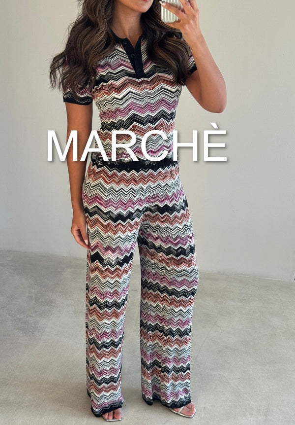 STRIPED TOP + TROUSERS  ZIGZAG SET