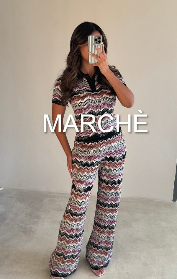 STRIPED TOP + TROUSERS  ZIGZAG SET