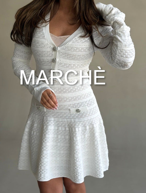 FRILL V-NECK  SHORT DRESS