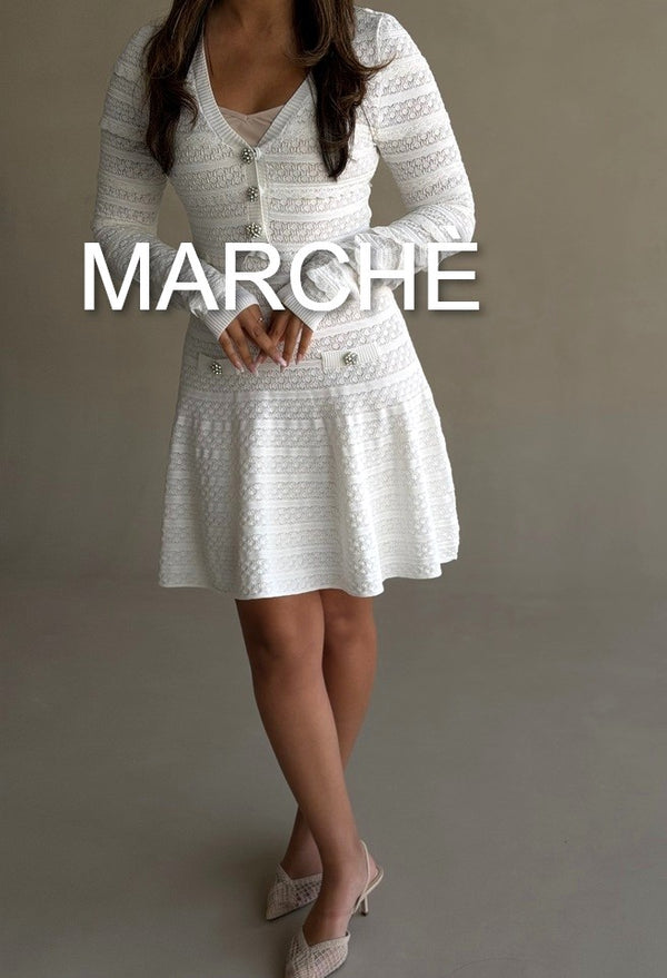 FRILL V-NECK  SHORT DRESS