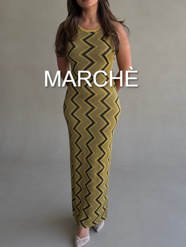 ZIGZAG STRIPE SLIM DRESS