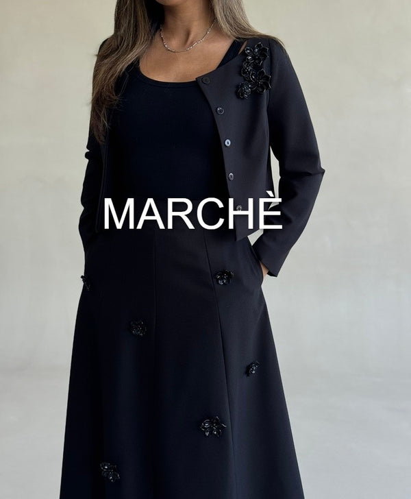 SET 3D FLORAL JACKET +  SKIRT