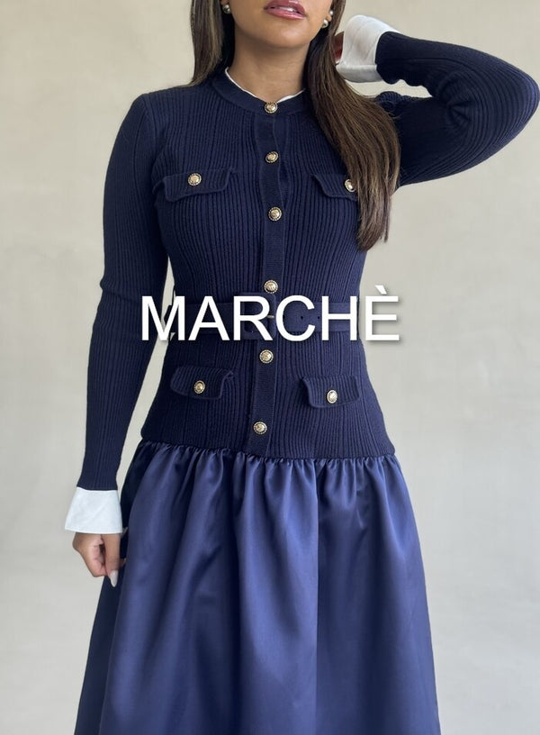 BIG HEM ROUND NECK DRESS