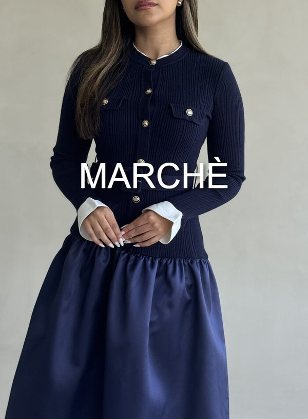 BIG HEM ROUND NECK DRESS