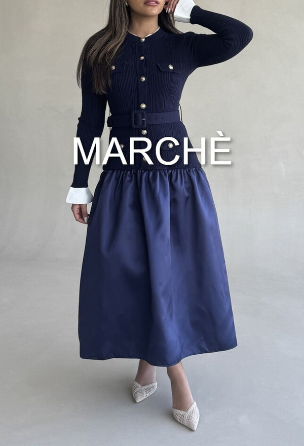 BIG HEM ROUND NECK DRESS