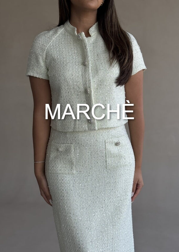TWEED COAT SHORT SLEEVE + SKIRT