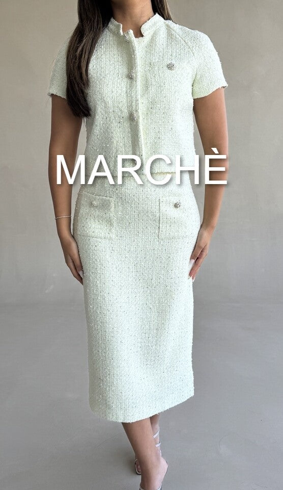 TWEED COAT SHORT SLEEVE + SKIRT