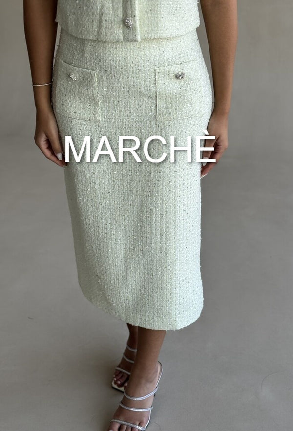 TWEED COAT SHORT SLEEVE + SKIRT