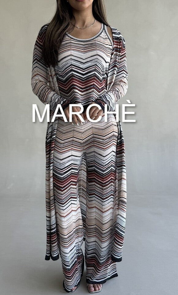 STRIPED LONG CARDIGAN +LOOSE PANTS