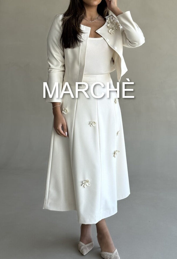 SET 3D FLORAL JACKET +  SKIRT