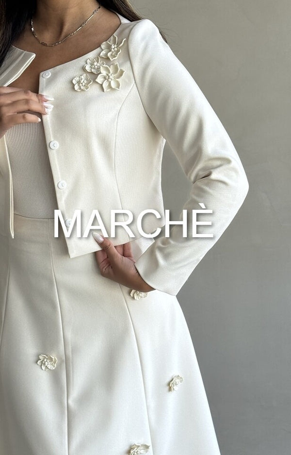 SET 3D FLORAL JACKET +  SKIRT