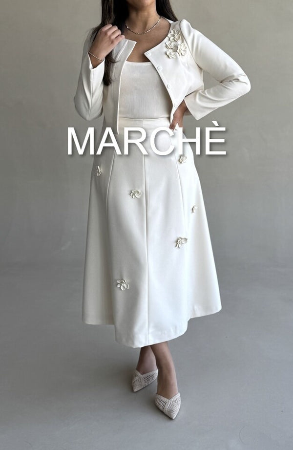 SET 3D FLORAL JACKET +  SKIRT