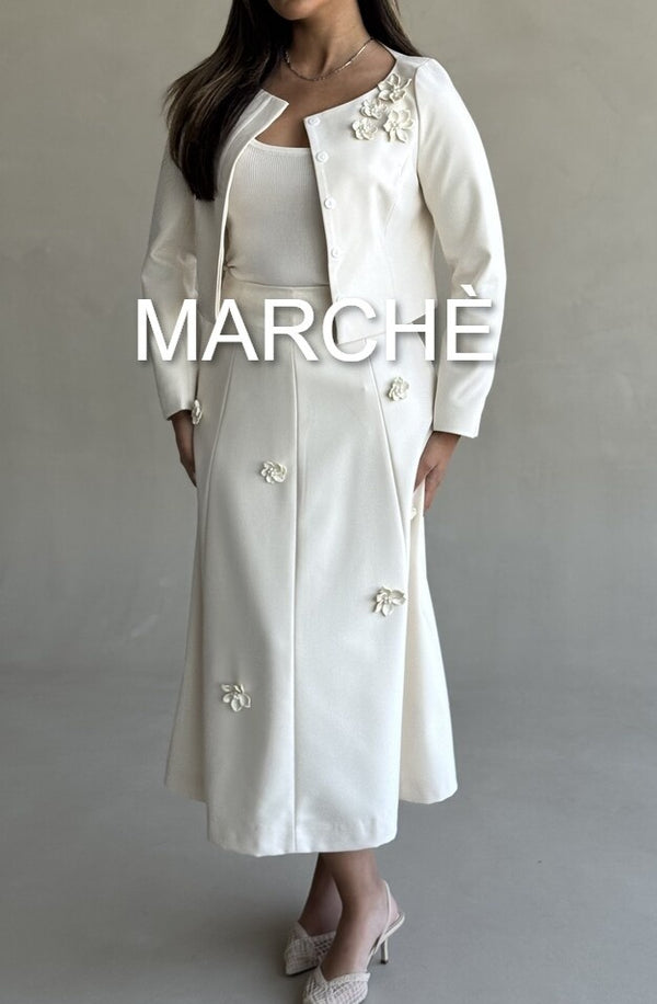 SET 3D FLORAL JACKET +  SKIRT