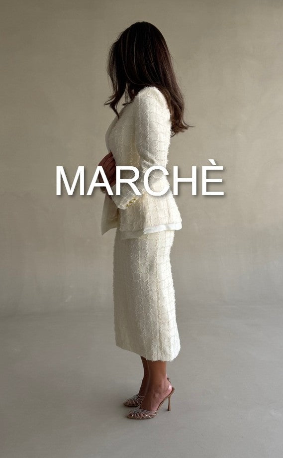 ROUND NECK TASSEL JACKET + SKIRT