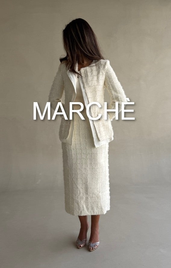 ROUND NECK TASSEL JACKET + SKIRT