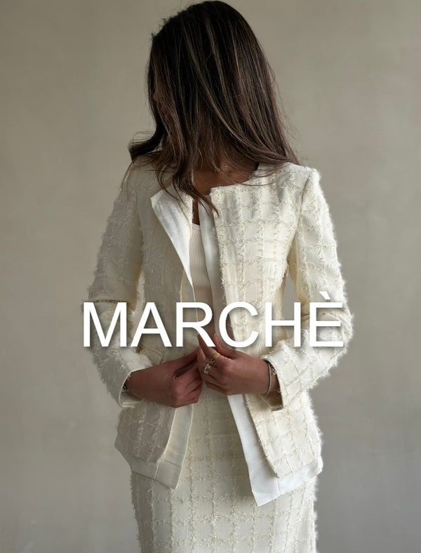ROUND NECK TASSEL JACKET + SKIRT