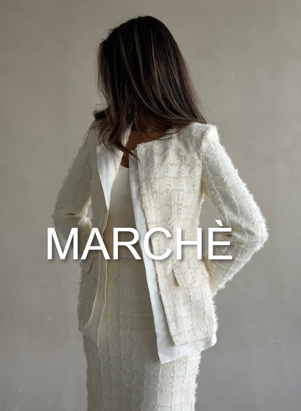 ROUND NECK TASSEL JACKET + SKIRT