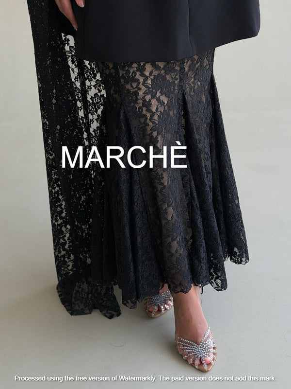 CAPE LACE CHIFFON DRESS