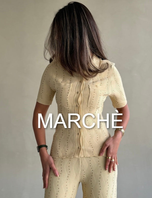 SHORT SLEEVE KNIT WEAR TOP+PANTS