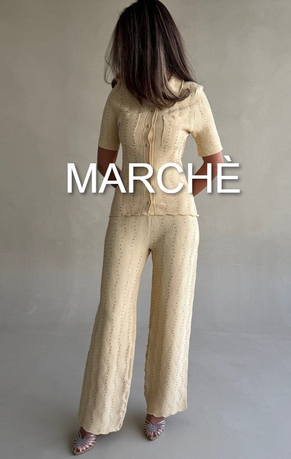 SHORT SLEEVE KNIT WEAR TOP+PANTS