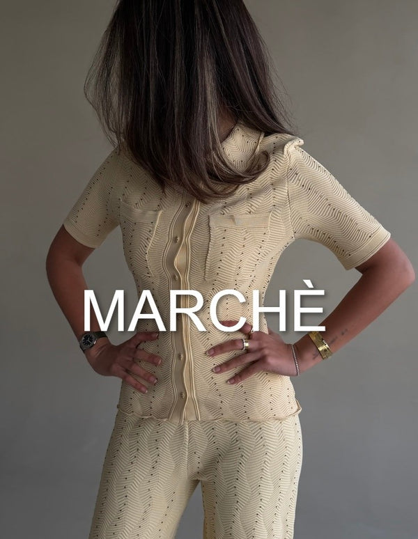SHORT SLEEVE KNIT WEAR TOP+PANTS
