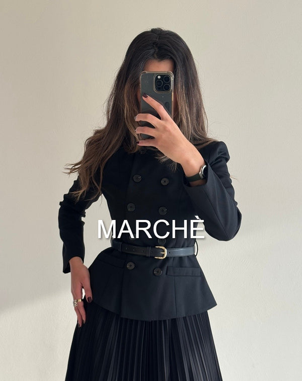 DOUBLE BELTED SUIT DRESS