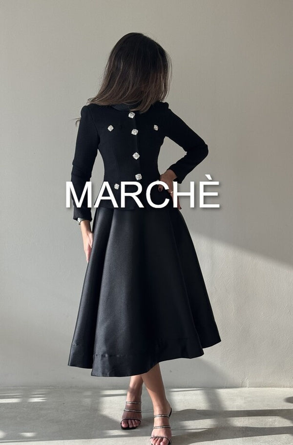 DIAMOND BUTTON SUIT SATIN DRESS