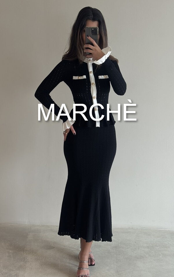 KNIT TRUMPET DRESS