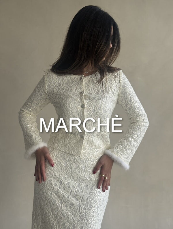 POCKET DESIGN SHORT JACKET +SKIRT