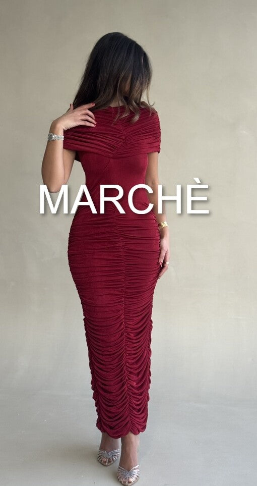 PLEATED WRAP SEXY DRESS