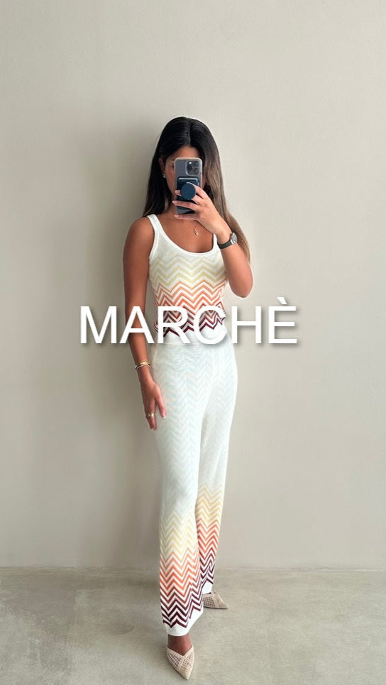 STRIPED VEST TOP + WIDE LEG KNIT PANT