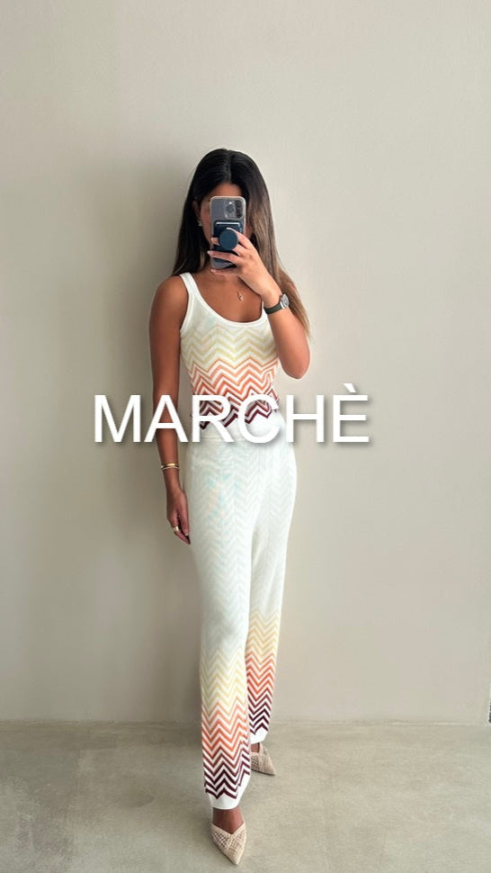 STRIPED VEST TOP + WIDE LEG KNIT PANT