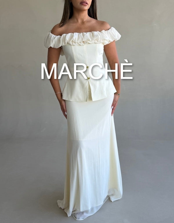 ELEGANT RUFFLED TOP + MAXI SKIRT