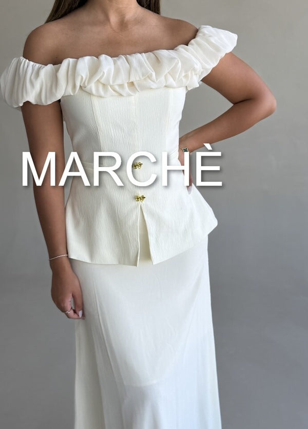 ELEGANT RUFFLED TOP + MAXI SKIRT
