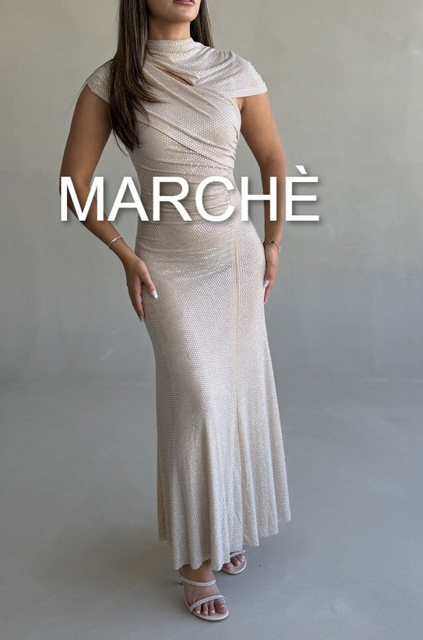 CHAMPAGNE LUXURY RHINESTONE  PROM