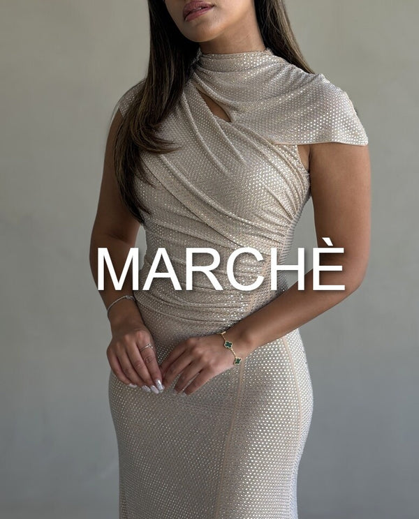 CHAMPAGNE LUXURY RHINESTONE  PROM