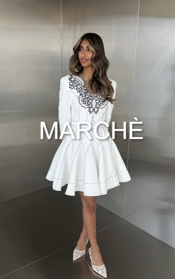 FLOWER DRAFT SHORT DRESS