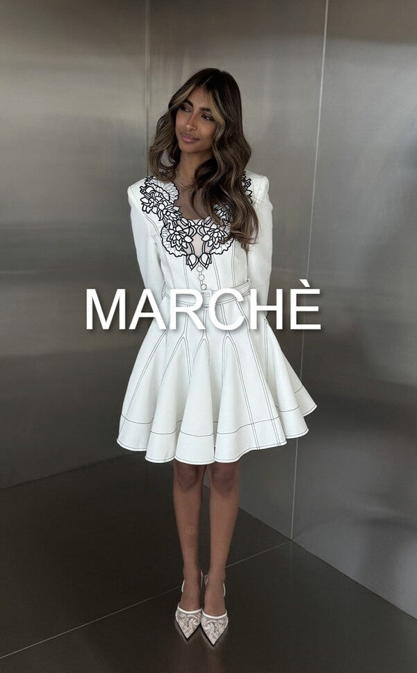 FLOWER DRAFT SHORT DRESS