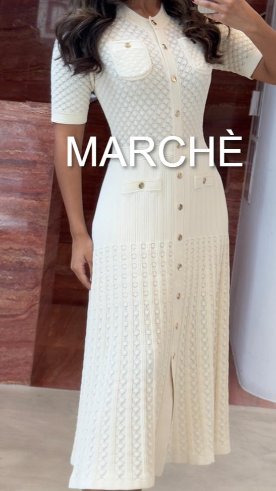 THREADING KNITTED LONG DRESS