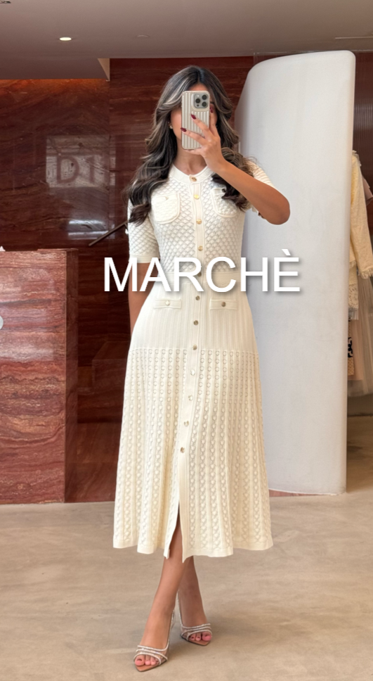 THREADING KNITTED LONG DRESS