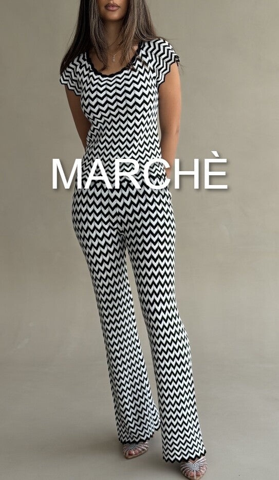 PATTERN WAVE KNIT TOP + PANTS