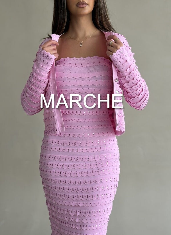 HIGH QUALITY RHINESTONE  JACKET + SKIRT