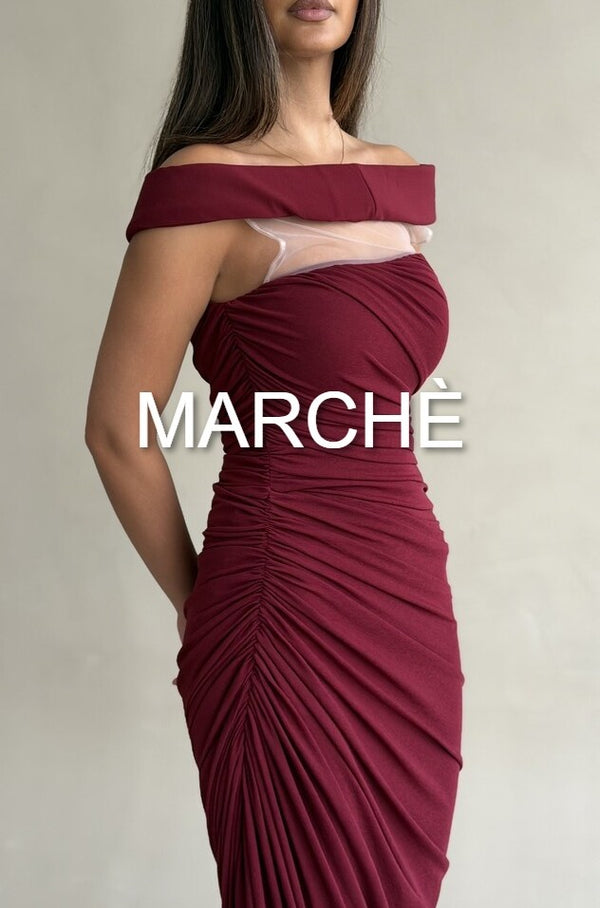 OFF SHOULDER SLIT LONG DRESS