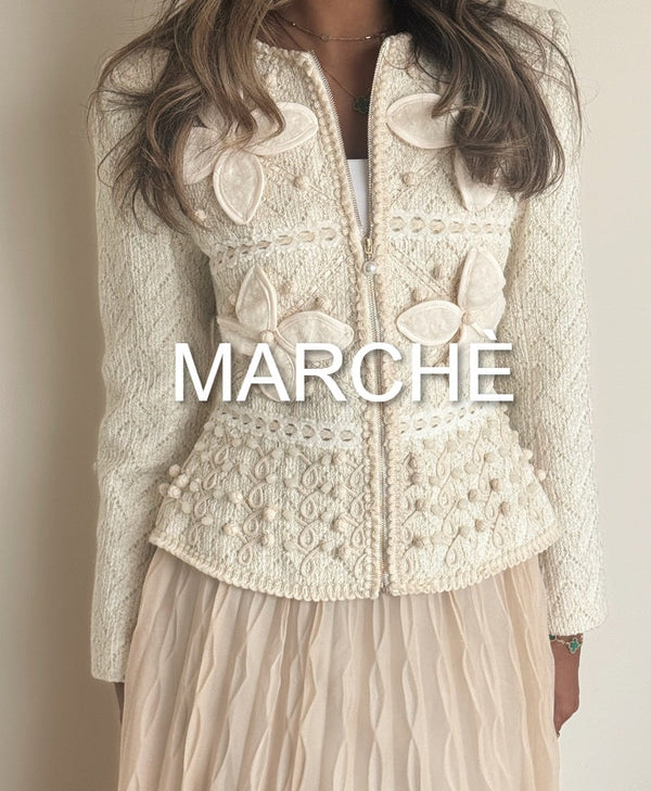 FLOWER TWEED COAT + SKIRT