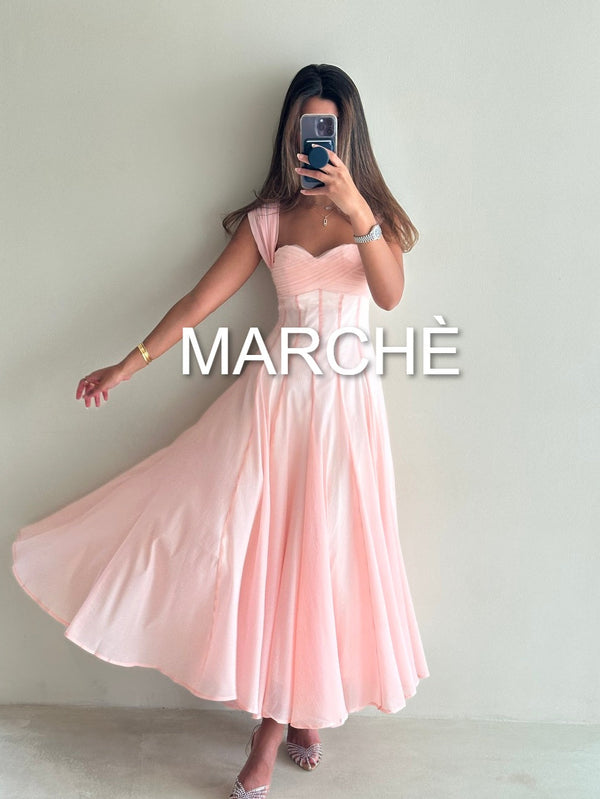 SQUARE NECK LONG ELEGANT DRESS
