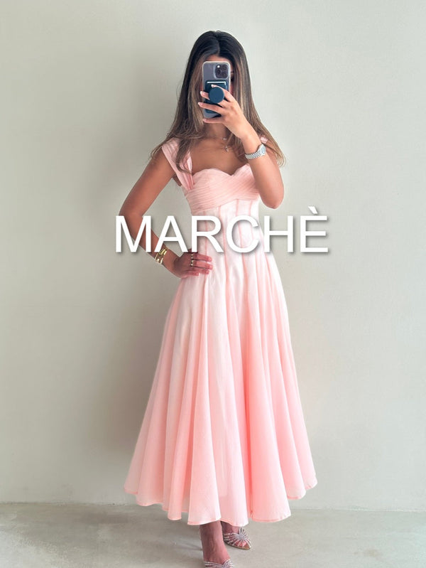 SQUARE NECK LONG ELEGANT DRESS