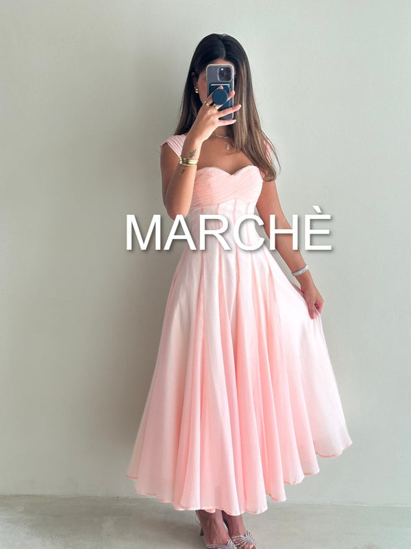 SQUARE NECK LONG ELEGANT DRESS