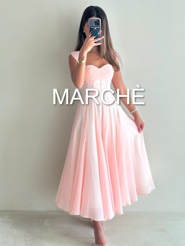 SQUARE NECK LONG ELEGANT DRESS