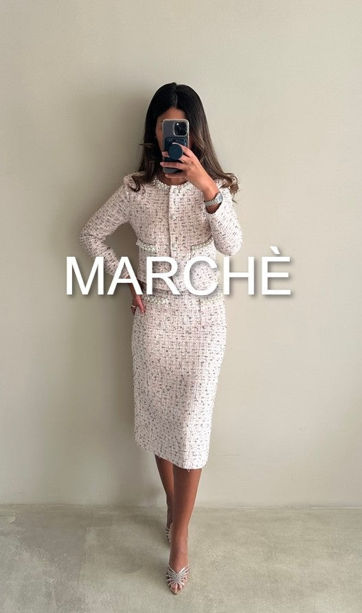 PEARL TWEED LONG SLEEVE + SKIRT